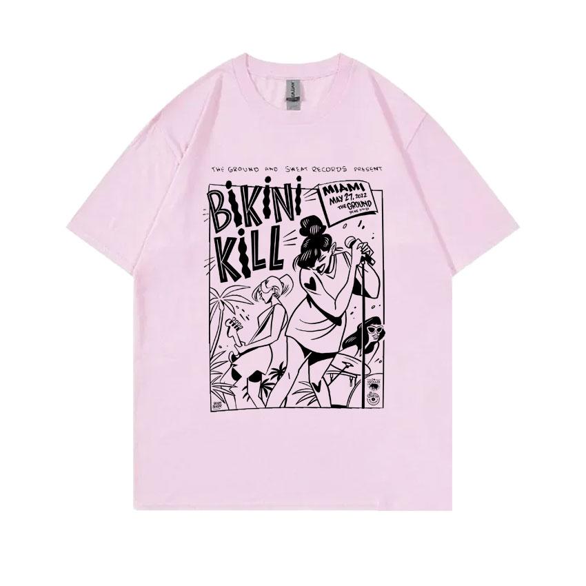 Riot Grrrl Kathleen Hanna Tričko Punkrocková kapela Bikini Kill Miami The Ground Potisk Trička Pánská Dámská Ležérní Oversized Tričko
