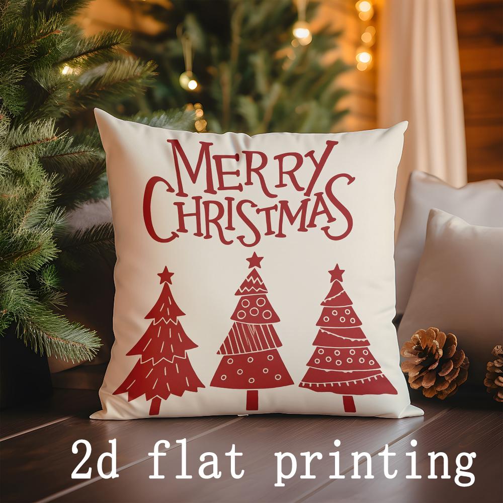 Christmas-Themed Decorative Pillow Covers With Deer Snowflakes Pattern Cushion Cover Suitable For Sofa Bedroom Car Pillow Cover