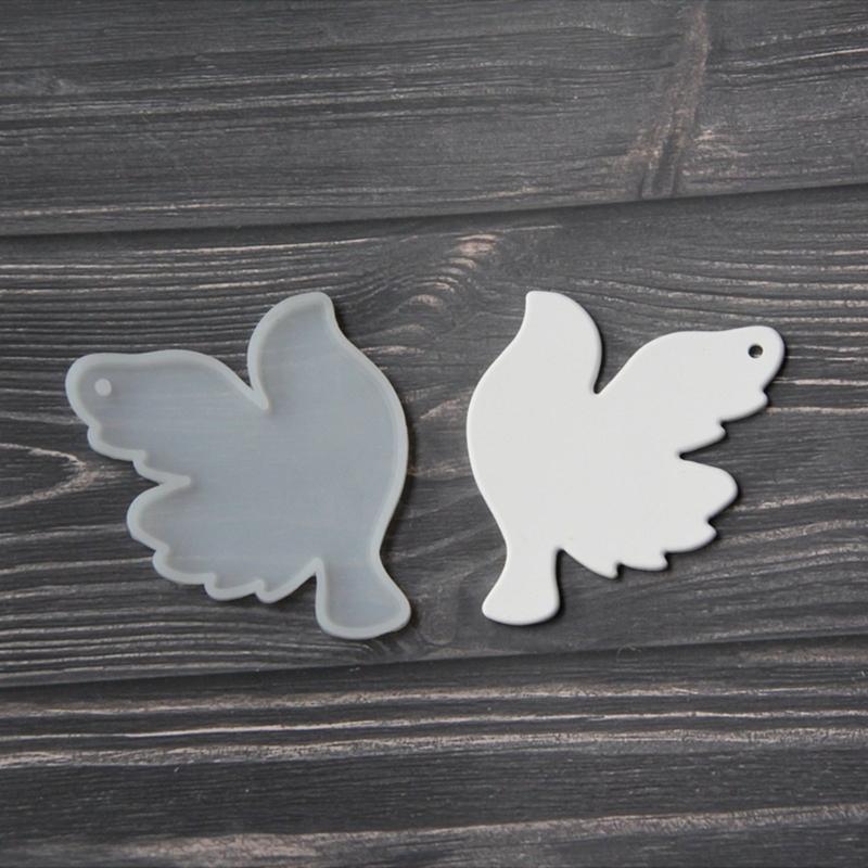 Flexible Silicone Doves Hanging Pendant Molds Hanging Ornament Mold Suitable for Craft Baking Party Decors and Holiday Present