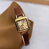 New Women'S Watch, Mini Small Dial, Square Case, Leather Strap, Ladies' Watch, Student Watch, Elegant Small Brown Watch.