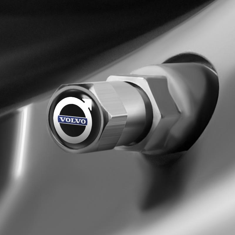 Car Wheel Tire Valve Caps Metal Stem Cover For Volvo Rdesign V90 XC40 V60 S60 V70 XC60 S90 Polestar XC90 V40 V50 AWD Accessory