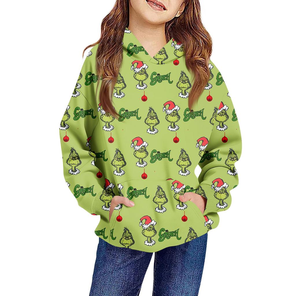 Children's Long-sleeved Loose-fitting Pullover Hoodie With Drawstring And Solid Color