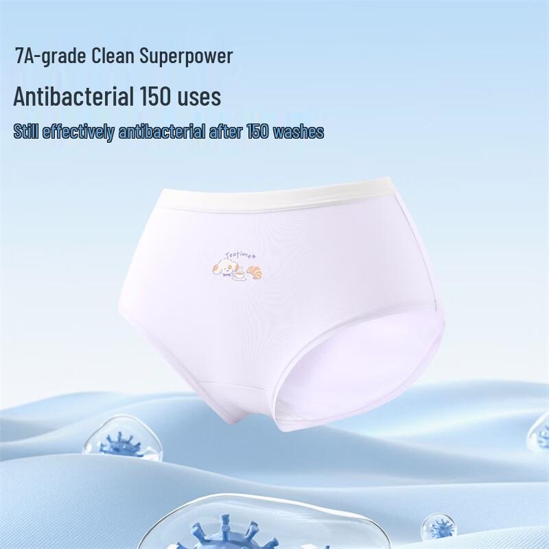 Girls' Class A 7A Antibacterial Mulberry Silk Crotch Briefs (3-Pack)
