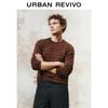 UR Men's Retro Casual Mélange Round Neck Long Sleeve Knit Shirt