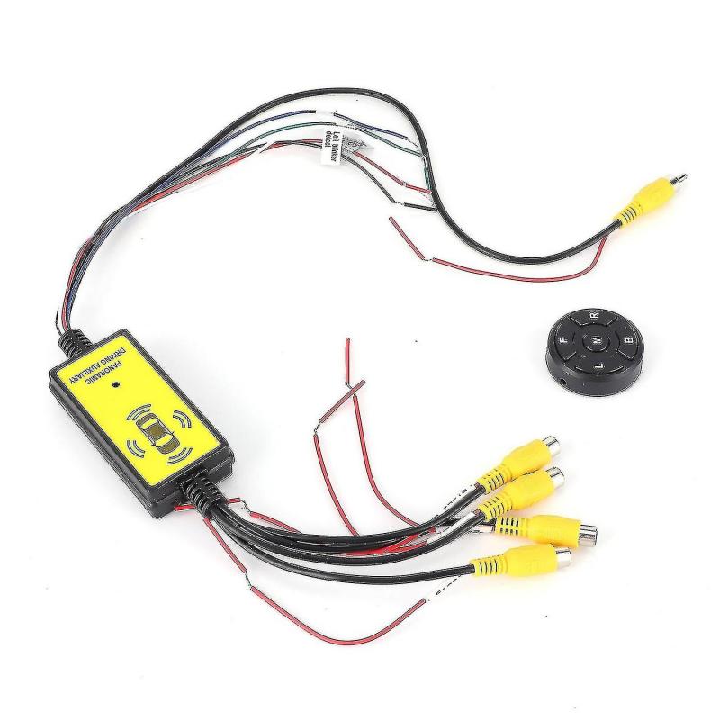 Панорамный видеокоммутатор 360 градусов 4 в 1 выходе, преобразователь видео заднего вида с пультом дистанционного управления