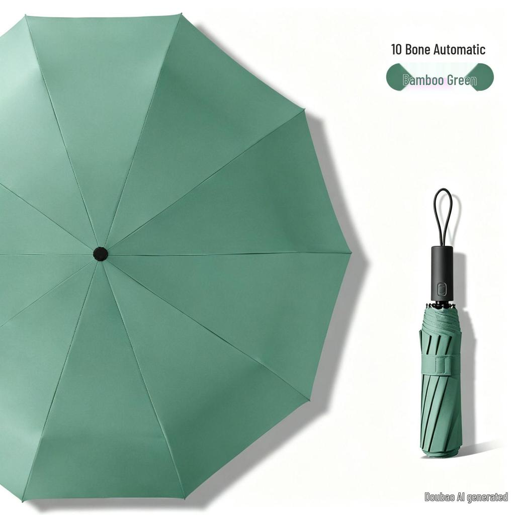 Umbrelă pliabilă automată cu dublă utilizare pentru bărbați: Rezistent la vânt, protecție la soare și ploaie, personalizabil