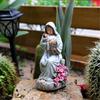 Artistic Religious Mother Son Statue Resins Figurine with LED Light Nursery Decors Mother Day Present For New Mom