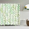 Flower Painting Printed Mildew Proof Polyester Shower Curtains Washable Waterproof Shower Curtains For Bathroom Home Decor