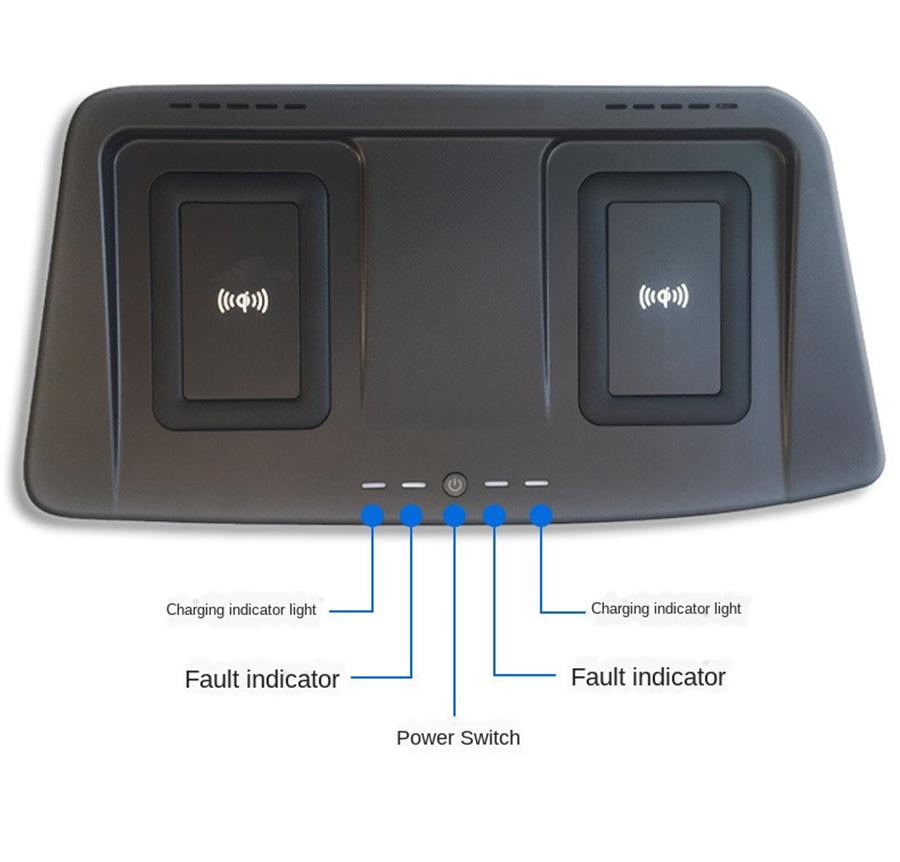 LHD Car Accessories 10W QI Wireless Mobile Charging Plate For Toyota Highlander 2015-2018 2019 Console Cell Phone Charger Pad