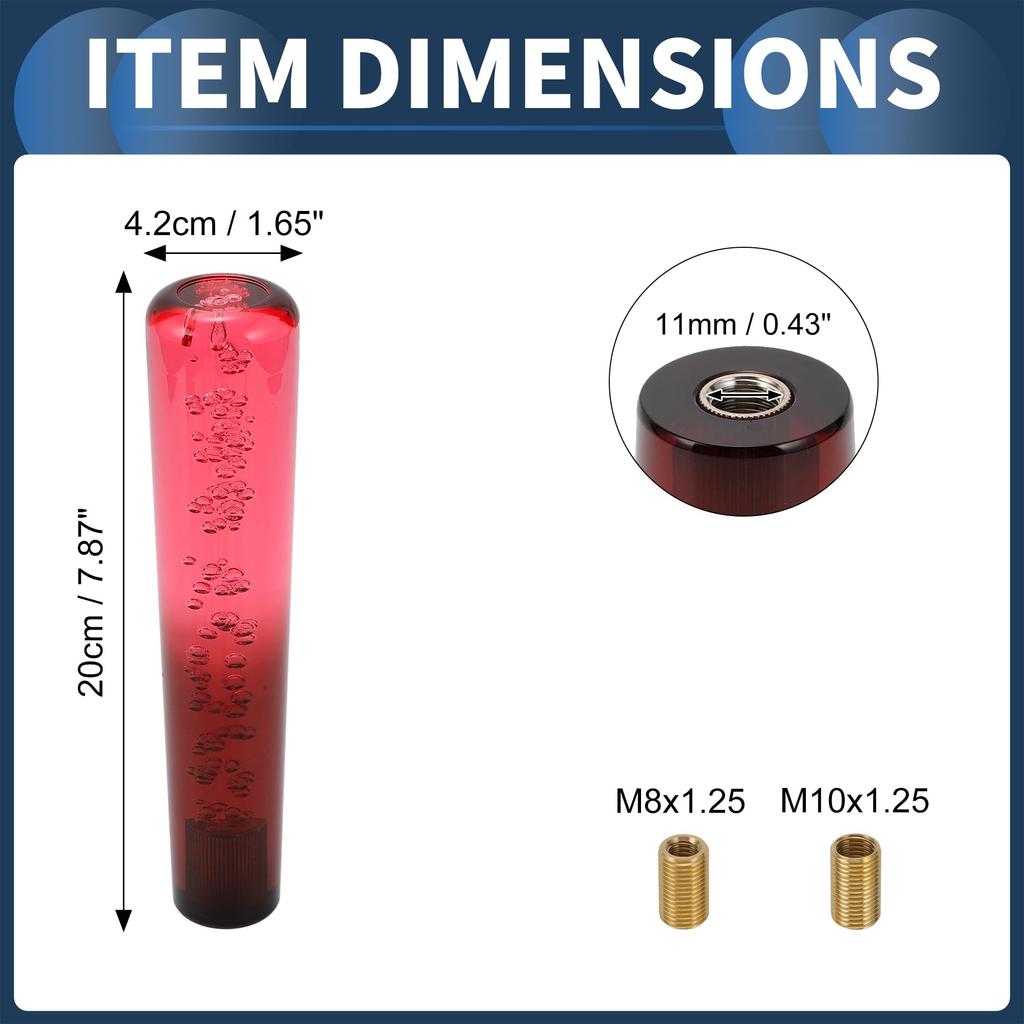 INFINAUTO Round Crystal Shift Knob Gear Shift Knob for Automatic and Manual Acrylic with 2 1 Set 20cm, Vehicles, Red/Black, Adapters,