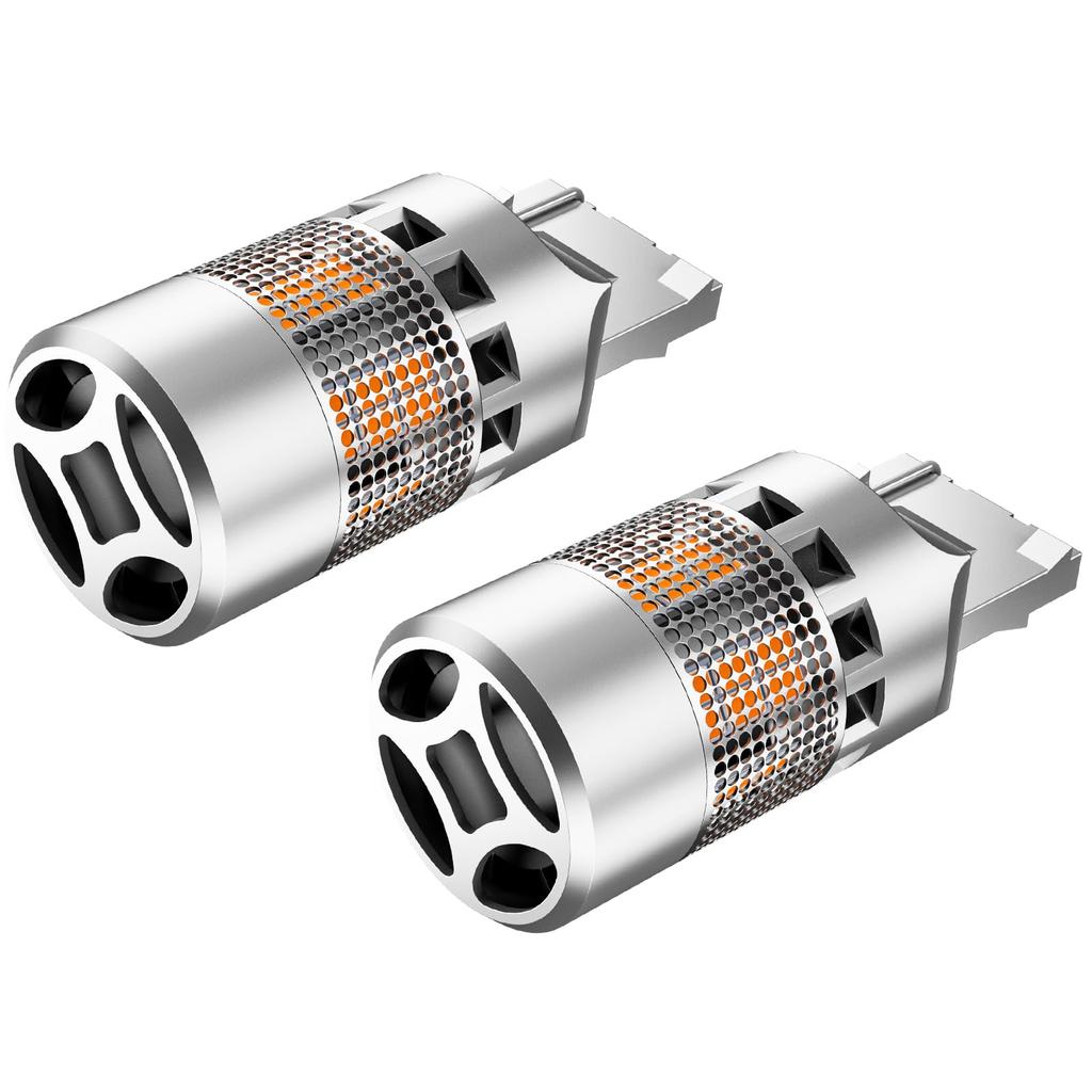 SILIVN T20 LED Turn Compatible with Mismatched Amber Cooling New Vehicle Inspection for DC12V Noise Pack of 2 Signals, Pinch, Stealth, 1200Lm,