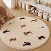 Cartoon Bear Imitation Cashmere Anti-Slip Floor Mat - Stain & Wear Resistant, Easy-to-Clean for Bathroom/Kitchen.