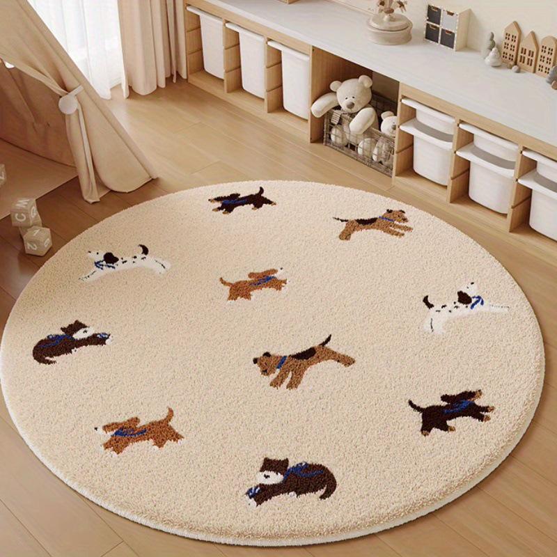 Cartoon Bear Imitation Cashmere Anti-Slip Floor Mat - Stain & Wear Resistant, Easy-to-Clean for Bathroom/Kitchen.