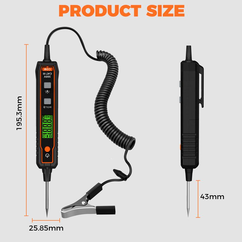 VT01A Car Voltage Detector Pen Automobile Fault Maintenance Circuit Tester Digital Backlight Car Fuse Diagnostic Probe Test Pen