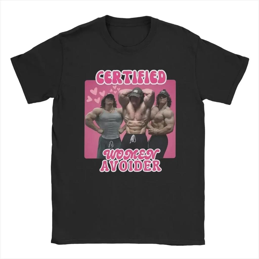 Certified Women Avoider Sam Sulek T Shirts Men Vintage T-ShirtsO Neck Funny Meme Tee Shirt