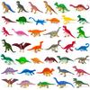 Conjunto de 48 Mini Figuras de Dinossauros Modelos de Animais Pequenos Simulação Realista Brinquedos Educativos para Crianças Presente de Aniversário para Meninos Brincar