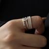 Fairy Layered Zirconia Adjustable Women's Ring - Trendy Shiny Open Index Finger Accessory