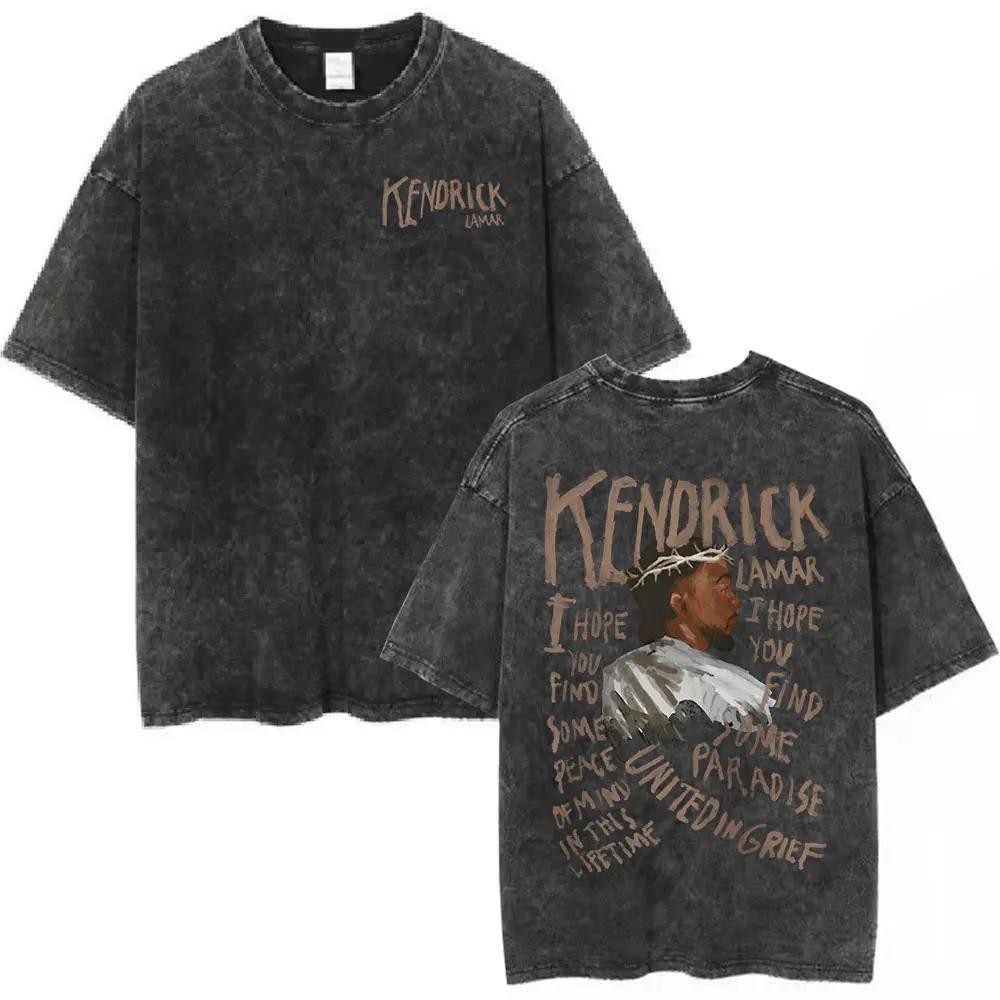 Washed Vintage Rapper Kendrick Lamar SZA Grand National Tour Tshirt They Not Like Us T Shirt Men Hip Hop Fashion Tshirt