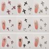 10Pcs Retro Cross Nail Charm Alloy Rhinestones Cross Charms Punk Gothic Nail Art