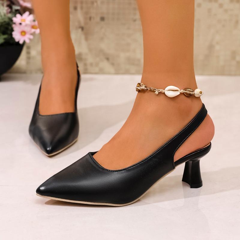 Fashion Ladies Shoes 2025 Summer Fashion Pointed Toe Women's Sandals High Heels Slip On Thin Heel Pumps Versatile New