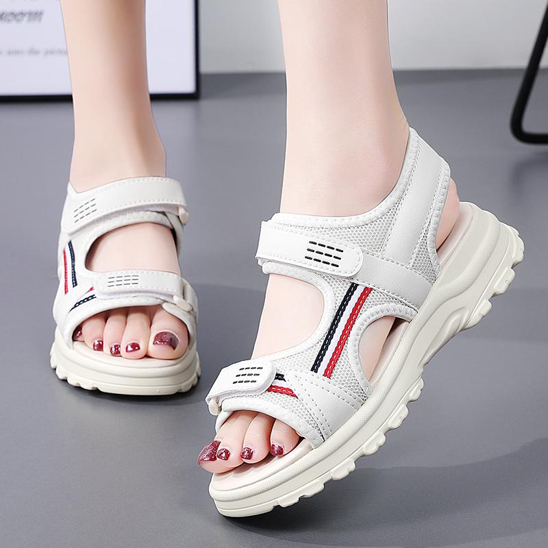 Women Summer Platform Roman Sandals Outdoor Dressy Black Open Toe Casual Girl Sport Sandals Plus Size