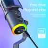 SU9 RGB Gaming USB Microphone Desktop Recording Mic with Pop Filter Mesh