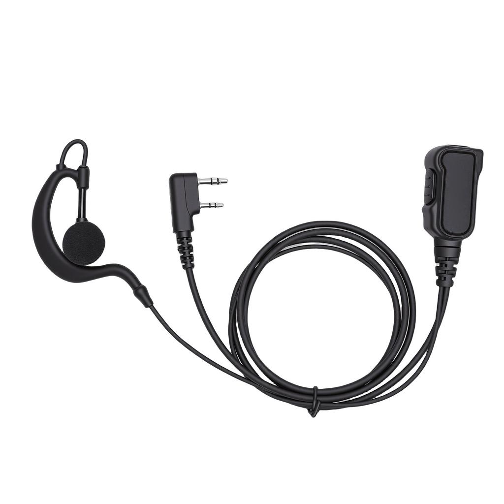 G Shape Earpiece Headset Fit for Kenwood TK 2100 TK 3207 2 Way Radio Earpiece with Push to Talk Key Mic 2 Pin