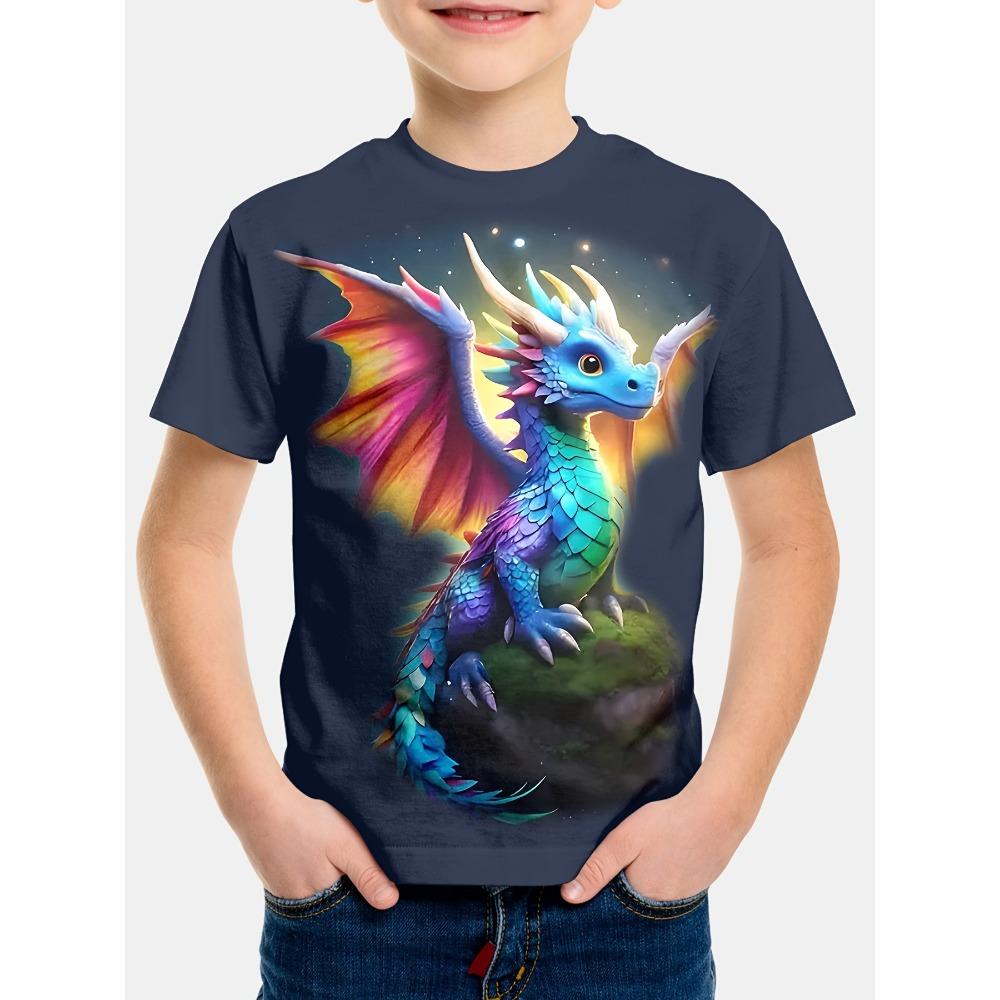 Fashion Kids T-Shirt Dinosaur 3D Printed Tees Short Sleeve Girl's Summer Clothes O-Neck Cute Boy Child T Shirt Children Top