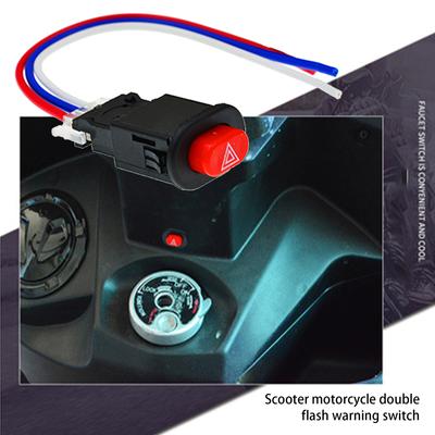 Motorcycle Double Flash Switch Hazard Light Switch Button Flash Warning Scooter Electric Vehicle Modified Emergency Signal Lamp
