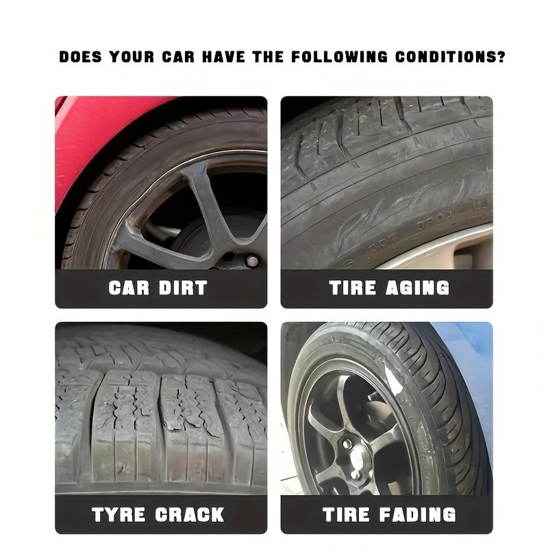 Tire Gloss and Protection Wax,car Interior Leather and Plastic Care ,car Tire Gloss Enhancer,used for Long-term Gloss Anti-aging Maintenance Coating