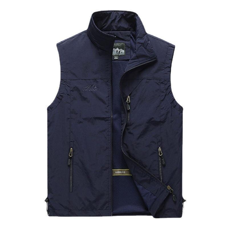 Spring and Autumn Men's Vest Outdoor Multifunctional Casual Spot Thin Zipper Quick-Drying Jacket