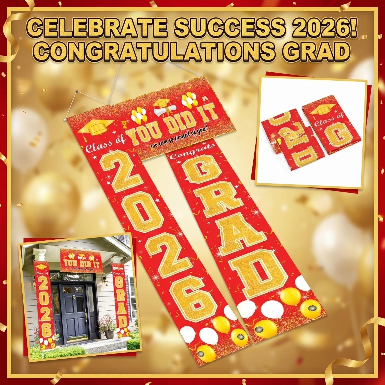 

Graduation Class Decoration Door Flag Hanging Flag Graduation Party Decoration Supplies one size