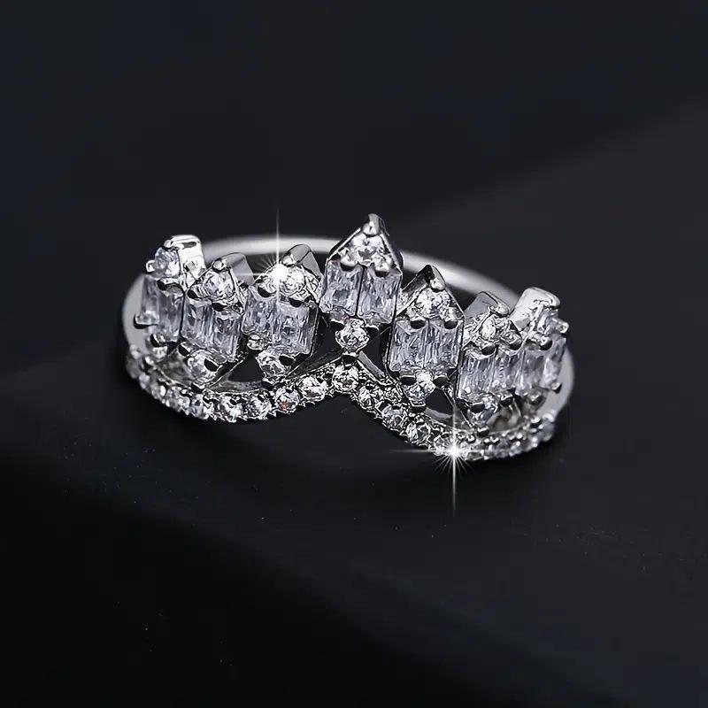 Lindon Classic Copper Alloy Zircon Ring Ladies Jewelry Wedding Promise Party Gift