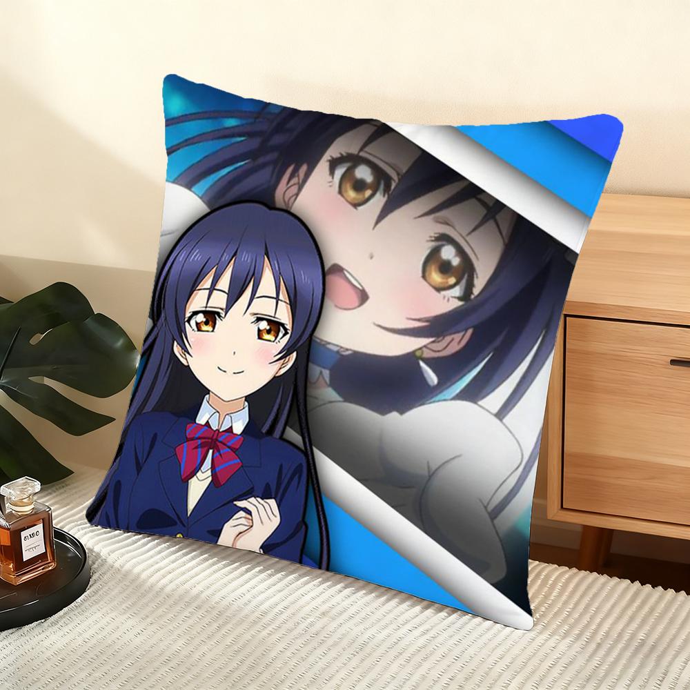 Love Live! School Idol Cushion Cover Soft Short Plush Pillow Cover Smooth Cozy Texture Aesthetic Cushion Case Home Decor