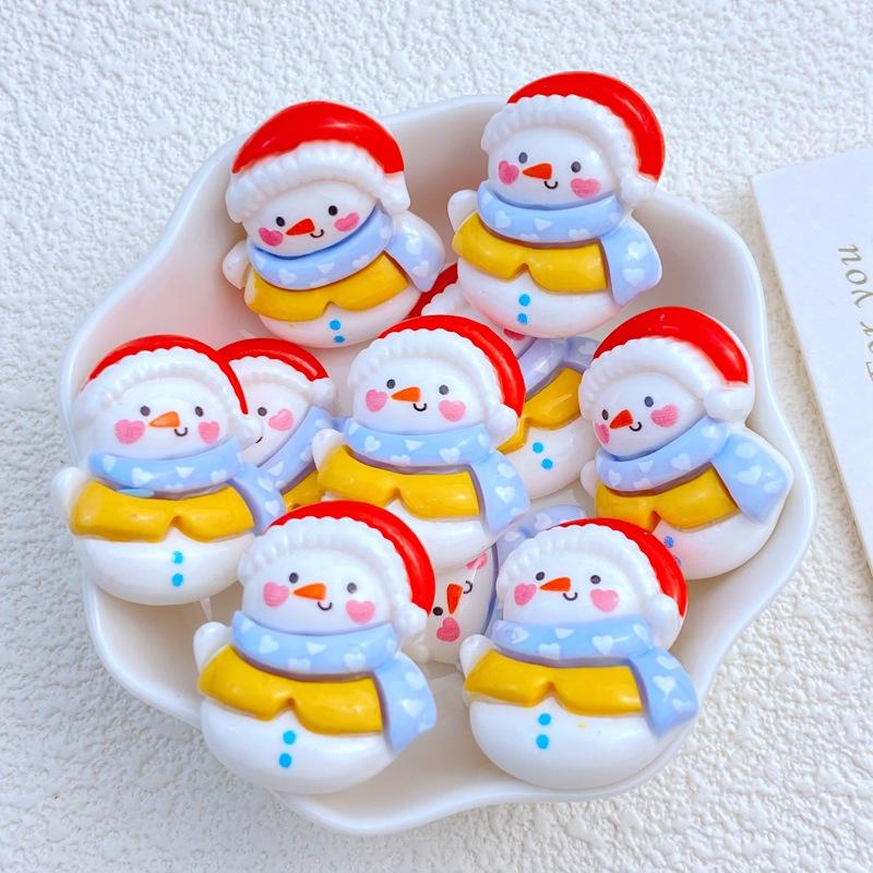 10Pcs New Cute Resin Mini Cartoon Christmas Animal SeriesSeries Flat Back Parts Embellishments For Hair Bows Accessories