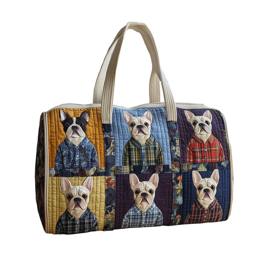 3D Puppy Series Quilted Pleated Cotton Travel Bag Fashion Printed Women's Yoga Bag Handbag