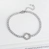2024 New Fashion Shiny Crystal Five-Leaf Flower Zircon Chain Bracelet Classic For Woman Wrist Jewelry Accessories Clover Gift
