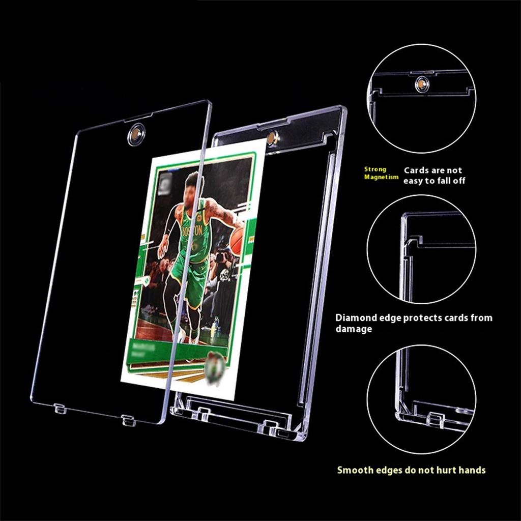 Magnetic Seal Trading Card Storage Case Clear Display Holder Dustproof Moisture Resistant For Gaming Card Collector