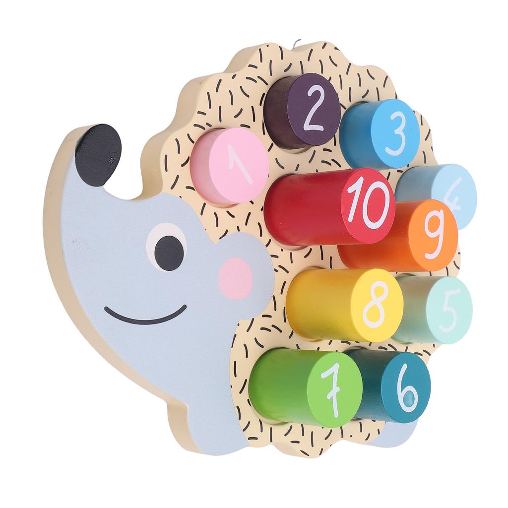 Children Wooden Puzzle Early Education Shape Cognition Color Classification Hedgehog Number Game
