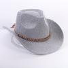 Popular European and American Classic Western Denim Straw Hat, Men's and Women's Fashion Outdoor Sunscreen Sequined Straw Hat