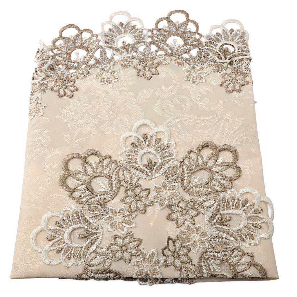 Housse de Table à Manger Nappe Anti-poussière Maison Festival Dentelle Ronde