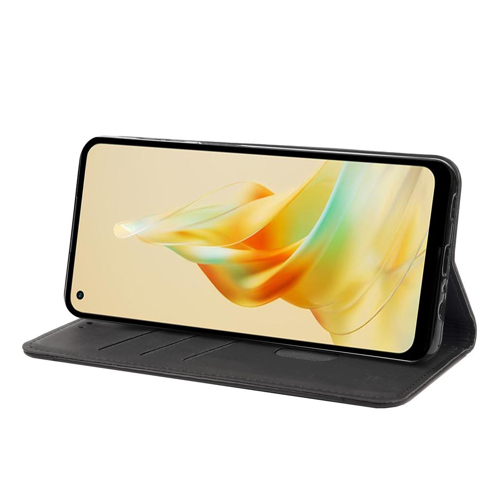 For Oppo Reno8 T 4G Phone Wallet Case PU Leather Color Splicing Stand Skin-touch Phone Cover