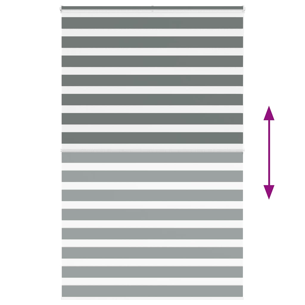 Zebra Roller Blind, Dark Grey, Fabric Width 135.9Cm, Polyester