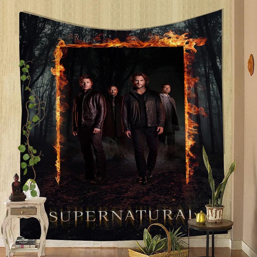 1PC TV Play Series Supernatural Movie Tapestry Printed Large Wall Tapestry Art Science Fiction Room Home Decor Decor Blanket