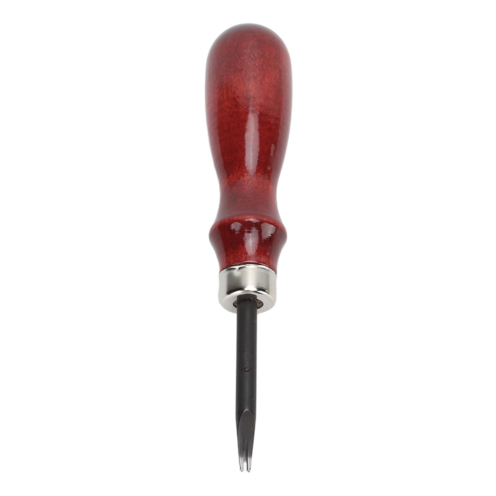 

Leather Edge Beveler Portable 1.2mm Steel Curved Wooden Handle Edger Hand Made DIY Leather Craft Tool