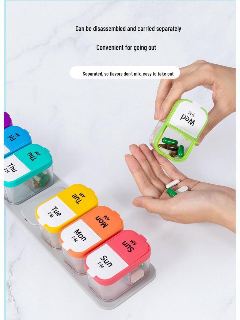 Portable Weekly Pill Organizer - Seven Day Medicine Dispenser Box