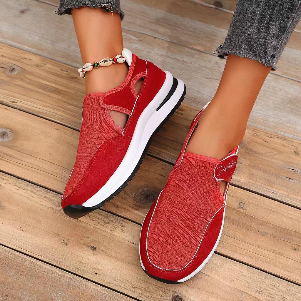 Large Size Casual Single Shoes Women's Spring and Summer New Women's Shoes Thick-soled One-pedal Fly-woven Shoes Children's Casual Mesh Shoes