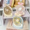 High-Value USB Bowknot Night Light Adjustable Fan: Portable Multi-Function for Office and Dorm