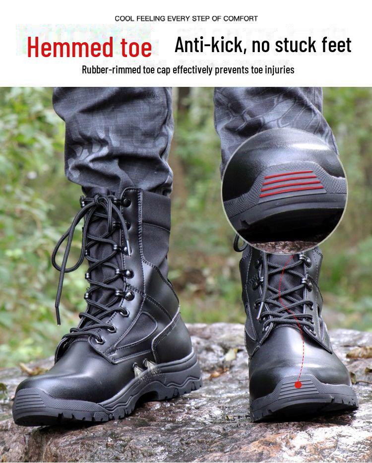 Herren Sommer Ultraleichte Atmungsaktive Taktische Kampfstiefel - Verschleißfeste Wüstenwanderschuhe
