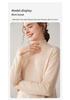 Women's Cashmere Sweater: Solid Color, Rolled Hem, Half-High Collar, Long Sleeve, Loose Fit, Versatile Knitwear for Autumn and Winter.